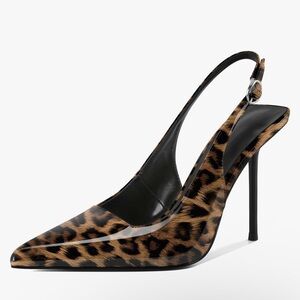 Elegant Leopard Print Slingback Heels